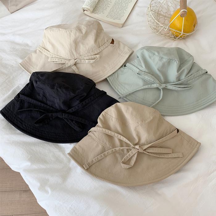 셀러허브잡화 [큰손할인] 러블리 끈 벙거지 버킷햇 귀여운 캐주얼 캠핑 여름 사파리모자 등산 여성 리본 모자 낚시