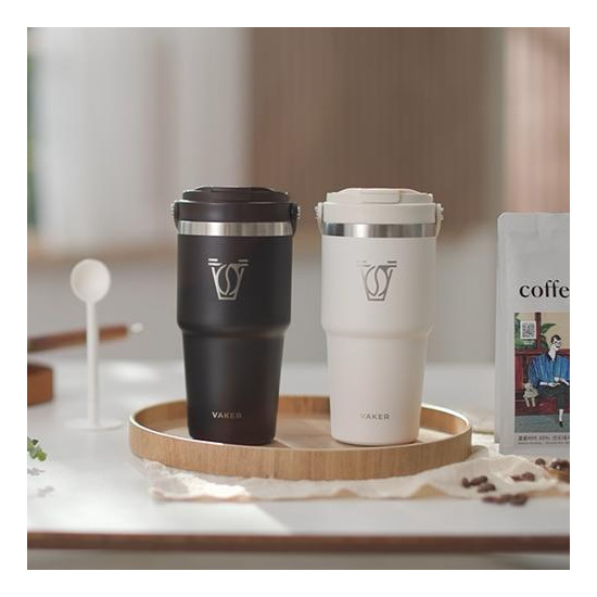 [베이커]★최신상★ 베이커 진공압착 커피 텀블러 600ml+[방송특별구성]루소 분쇄 원두 200g