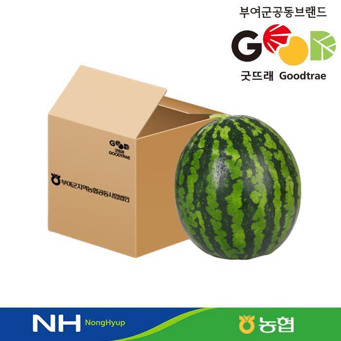 전국대표팔도장터 협력사(충남 부여군 소재지) 셀러허브 식품 전대표  농협 부여 정품 수박  4kg~5kg미만 실중량