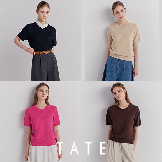 [테이트](TATE) 24SS 오가닉 소프트 반팔니트 4종