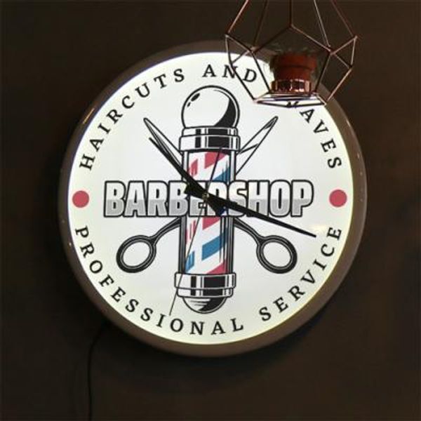 꾸밈 교보문고 꾸밈 nf388-LED시계액자35R 바버샵일러스트