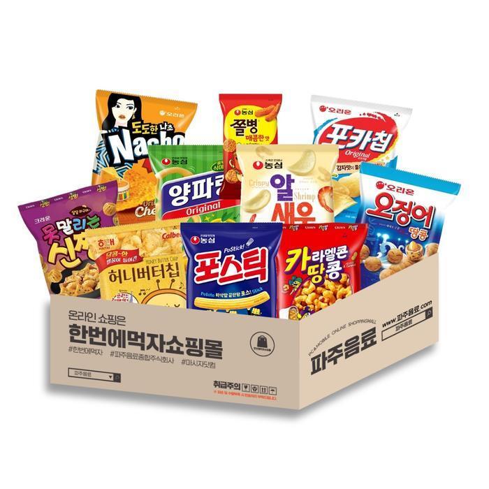 셀러허브 식품 봉지과자 10종 각 1개씩 / 허니버터+알새우+포카칩+포스틱+오징어땅콩+도도한나쵸+카라멜땅콩+신