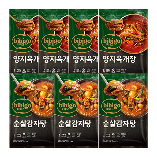 [비비고]양지육개장700g 4팩+순살감자탕700g 3팩, 총 7팩