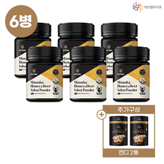 [NZMA]녹용 마누카꿀 UMF 15+ (250g X 6병) + 마누카 로젠지 (30입 X 2통)