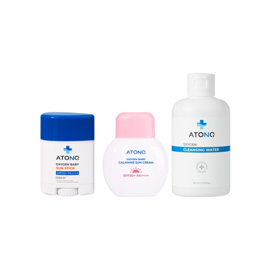 [아토앤오투][아토앤오투] 칼라민 선크림 + 선스틱 + 클렌징 워터 세트