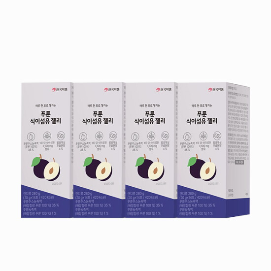[안국약품]★엘라이브 단독★안국약품 푸룬 식이섬유 젤리 4박스(20g x 14포 x 4박스)