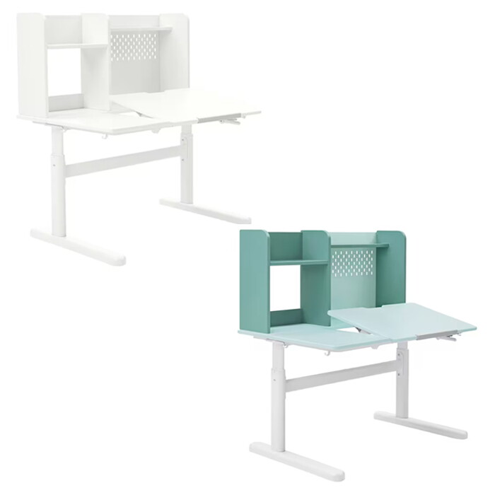 이케아 [이케아] BERGLARKA 베릴레르카 어린이책상 100x70cm/유아테이블/책장포함/높이조절/각도조절