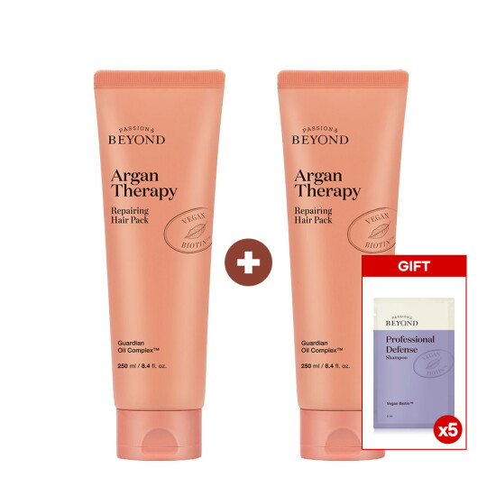 [비욘드(화장품)]비욘드 아르간 테라피 리페어링 헤어팩 250ml 1+1 기획 (프로디펜스 샴푸 5ml*5매 증정)