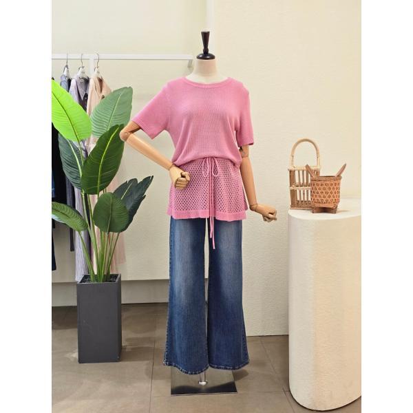 포커스(대백) FM5D3ST32094_펀칭 니트 스커트 세트