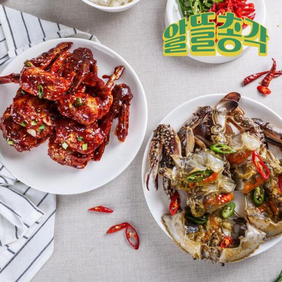 [알뜰총각][알뜰총각][양념 1.5kg] 삼대인천게장 64년전통 한입양념게장 1.5kg 6-7미(12-14조각)
