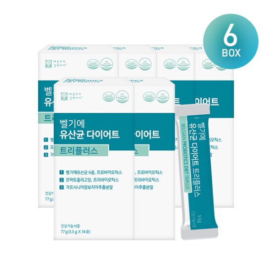 [세일 12주분] 벨기에 유산균 다이어트 트리플러스 (5.5g x 14포 x 6박스)