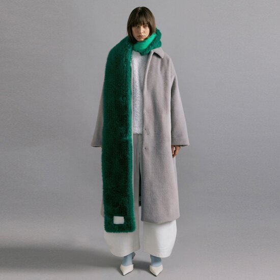 ◇MOLLIOLLI◇ THEO 2way fur & padding long muffler [pink MOLLIOLLI, better than real