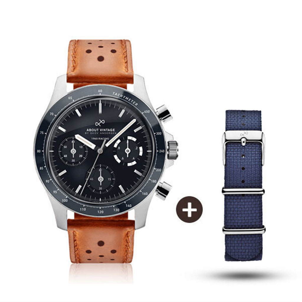 에이브이86 AV86 스코브 안데르센 시계 가죽 1960 BL미드나잇블루
