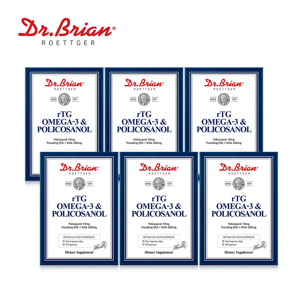 닥터브라이언 [직구][6통] 닥터브라이언 폴리코사놀 앤 알티지(rTG) 오메가3 (총6개월분)