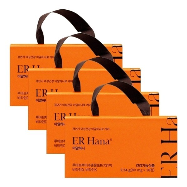 (주)한미양행/경기도 파주시 문산읍 통일로 1888번길 44-20 기타 (패플) [기타]갱년기엔 이알하나 80mgX28정X4개 / ERr731 갱년기 여성 영양제 루바브뿌리추출물 비타민D 비타민K_23638090_672009