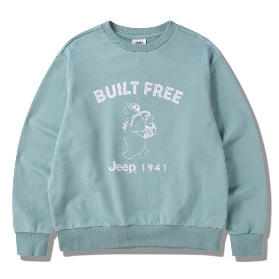 [JEEP]공용) BUILT 프리 베어 루즈핏 맨투맨 티셔츠 JQ1TSU894