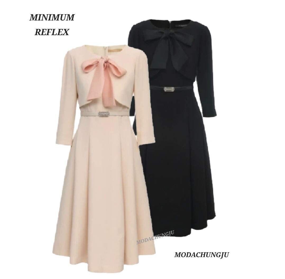 미니멈 (패플) [미니멈]MD 리본 플레어 원피스 MD MYCAWO7030BK_CJ