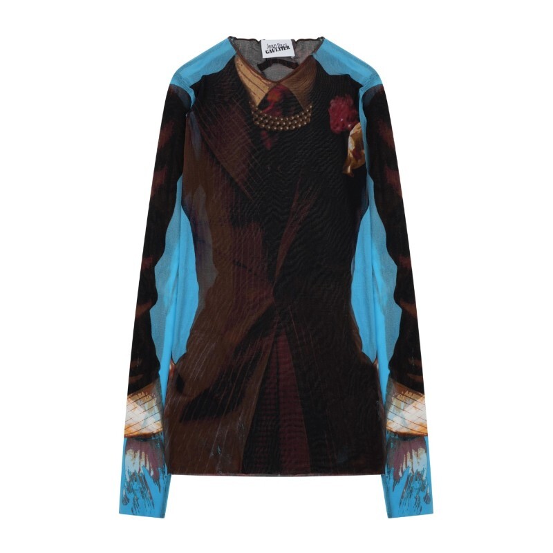 JEAN PAUL GAULTIER 장폴고티에 장폴고띠에 올오버 그래픽 슬림 탑 TO458 M027P90