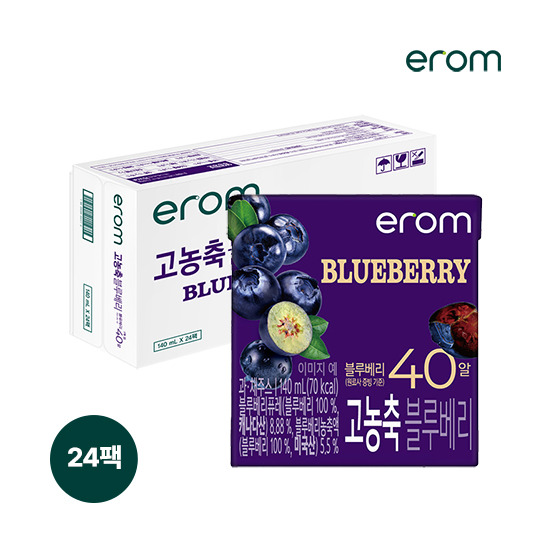 [이롬]★소비기한 임박특가★[2026-06-30까지][24팩]이롬 고농축 블루베리 (140ml x 24팩 x 1박스)