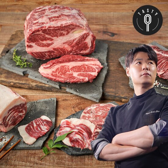 최현석 프리미엄 소모둠 3종(척아이롤 등심180g*5팩+안창살 180g*3팩+차돌양지180g*3팩) 총 11팩, 1.98kg (3)