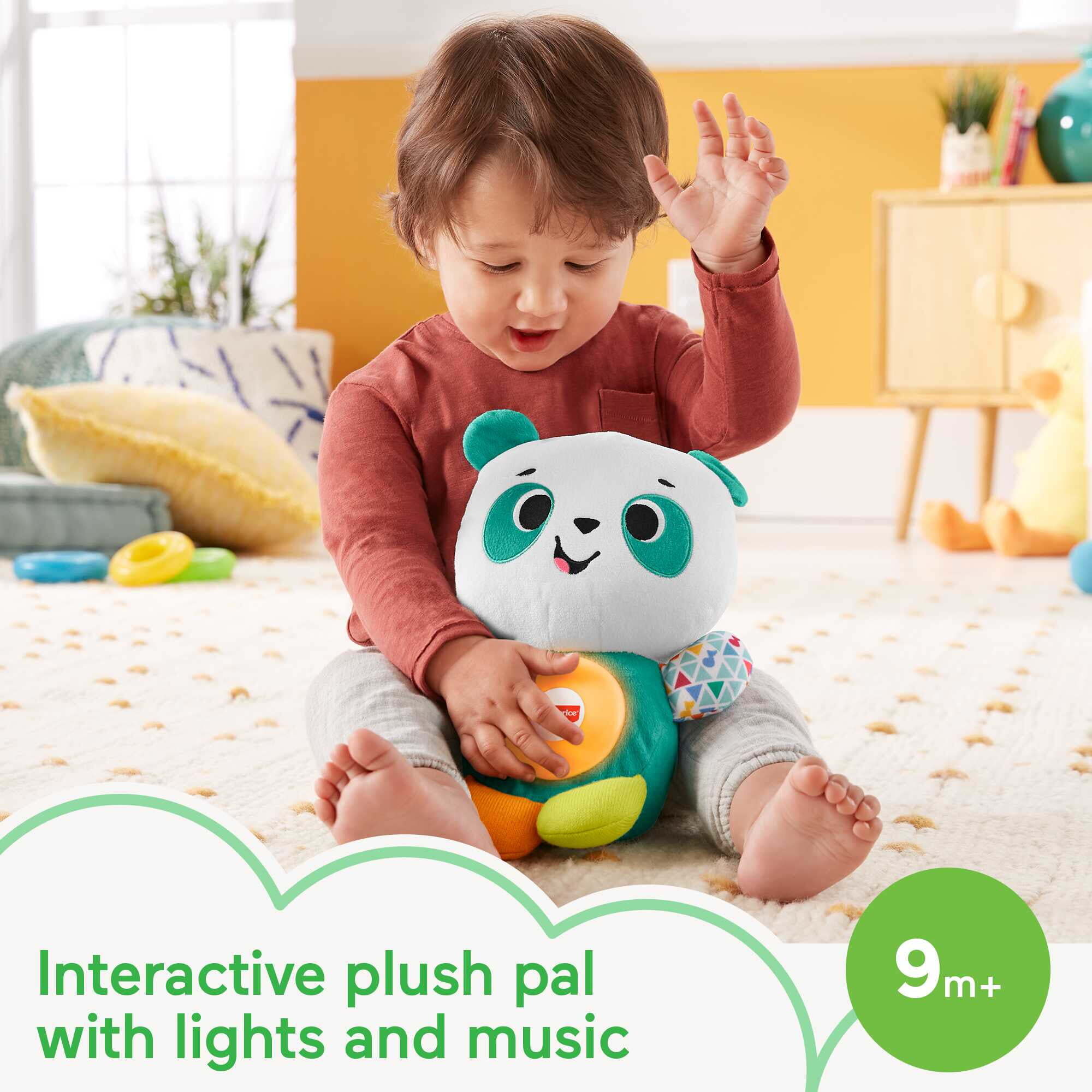 보드엠 Fisher-Price Linkimals Play Together Panda 유아 및 유아용 인터랙티브 뮤지컬 플러시 장난감