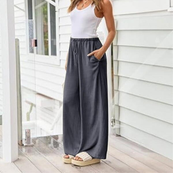 신상오픈런 협력업체 아트박스 아트박스/신상오픈런 여성 단색 프리사이즈 면혼합 린넨 와이드 바지