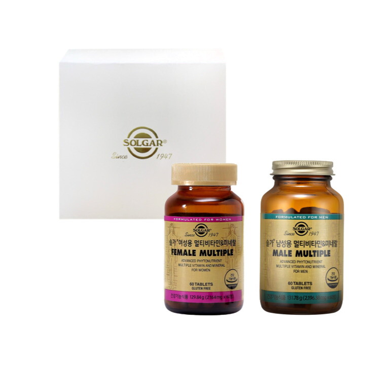 솔가 (솔가)부부건강 세트(여성 멀티비타민 60정 1개+남성 멀티비타민 60정 1개)
