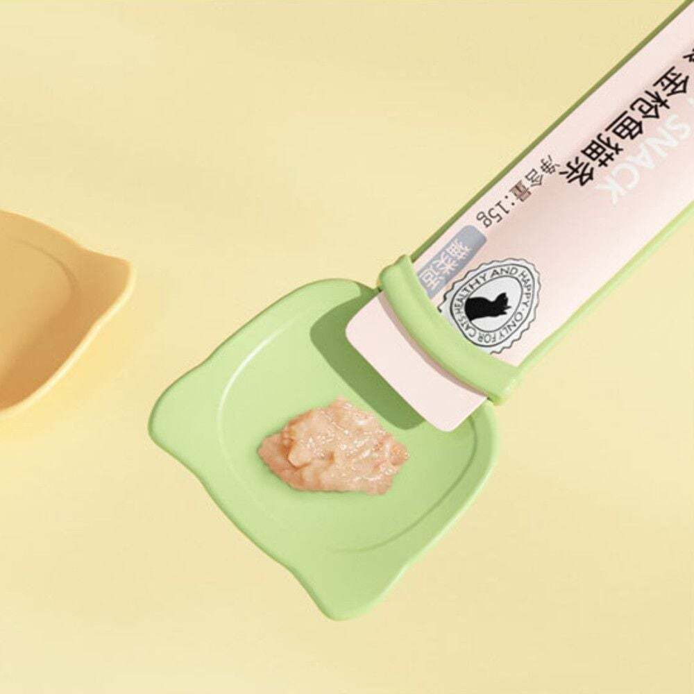 중국OEM 에이치플러스몰 연두색 숟가락 노랑 강아지 급여 캣맘 수저 추르 식기 반려묘