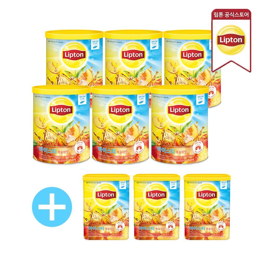 스윗티 립톤 유니레버 립톤 아이스티 복숭아/레몬 1.5kg 6개 + 아이스티 복숭아 770g 3개