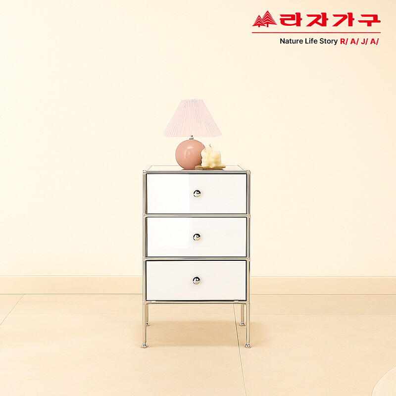 라자가구OEM 라자가구 [라자가구] 리브 오릭 미드센츄리 모듈가구 400 3단 서랍 협탁 RRC006