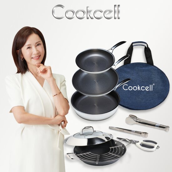 ★빠에야팬 포함구성★ 블랙큐브 더블코팅 IH 스텐 프라이팬 세트 + 32cm 빠에야팬 + 키친툴3종 + 32cm 가방 + 32cm 유리뚜껑 + 스트레이너