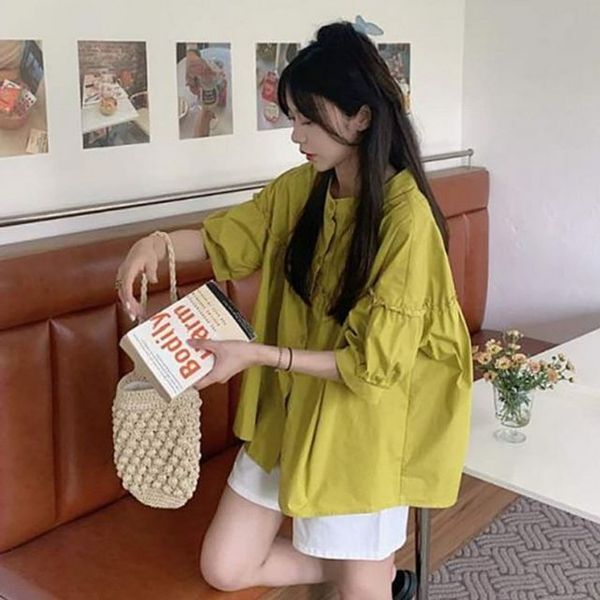 알티피아 [하프클럽/알티피아]핫아이템 셔츠 칠부 캐주얼 와이드핏 우먼남방 와이셔츠 신규