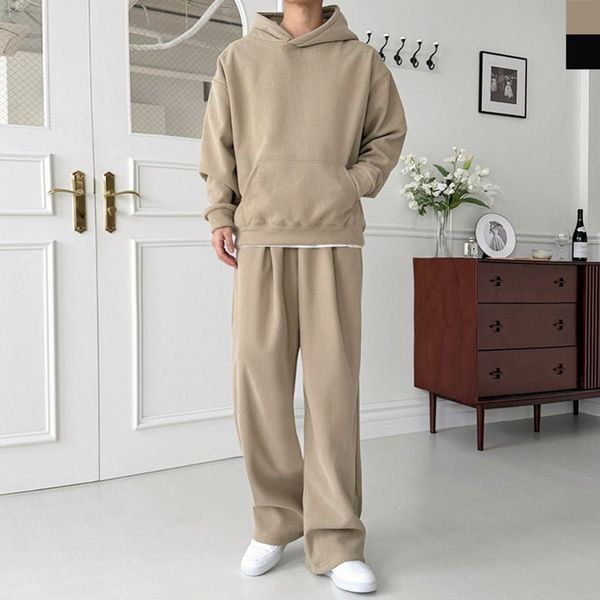 에이치플러스몰 [하프클럽/에이치플러스몰]GAA FW1050M 남자 겨울 코듀로이 골덴 풀오버 후드 핀턱 와이드 세트(양털안감)