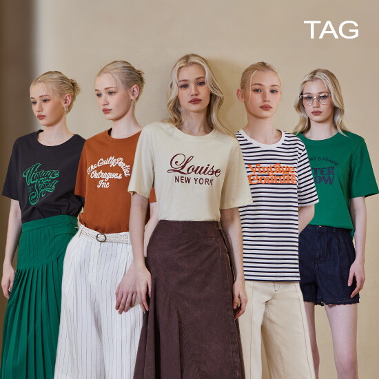 [태그]아메리칸 코튼100 레터링 티블라우스 5종