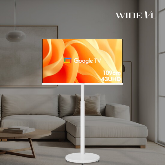 [와이드뷰][와이드무빙뷰] 화이트에디션 삼탠바이미V3 셋트 109cm(43인치) UHD 4K 스마트 이동식 TV 중소바이미