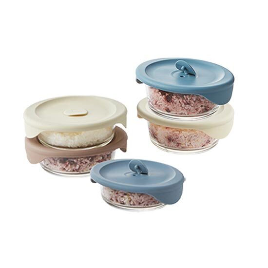 [락앤락][5P] 락앤락 바로한끼 내열유리 냉동밥용기 5인 세트(450ml 2개+355ml 3개)