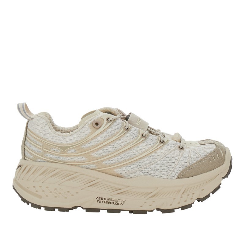 HOKA ONE ONE 호카오네오네 호카오네오네 베이지 드로우스트링 로고 패치 스니커즈 1155350 OTTM