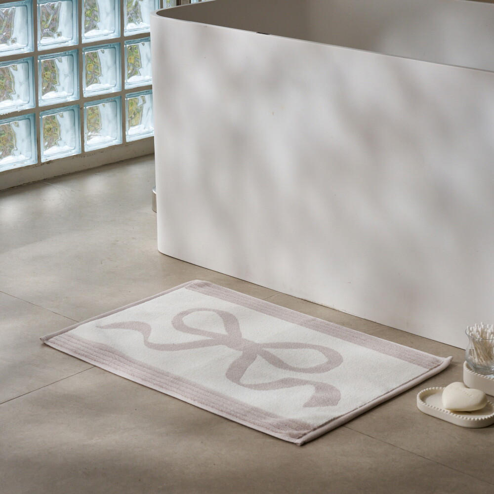 모던하우스(아울렛) 라피니라 리본 타월발매트 GREY 45X65cm _NANTONG_BG9925011