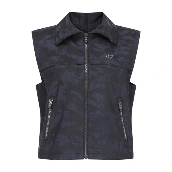 마스터바니 양말증정  여성 체크 카모 투웨이 칼라 베스트  421E3JV207