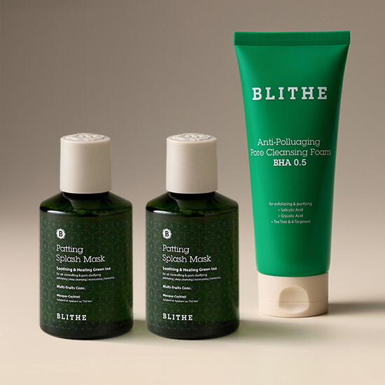 [블라이드]★엘라이브단독★ 블라이드 그린티 스플래쉬 세수팩 150ml * 2 + 포어 폼클렌징 150ml * 1
