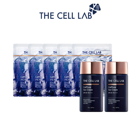 [더셀랩]★오직엘라이브에서만★ 더셀랩 무기자차 진정 선크림 SPF50+ PA++++ 75g * 2 + 마스크팩(5매입)