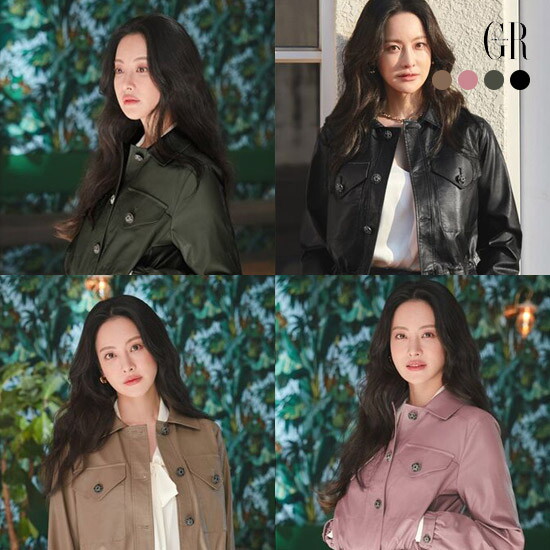 [조르쥬 레쉬](GR) 쥬얼 faux 레더 자켓