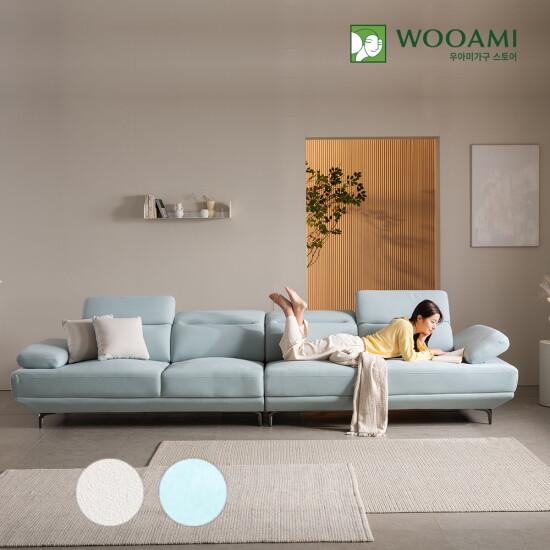 [우아미가구][착불]젠 6인 아쿠아텍스 패브릭 소파 2color*