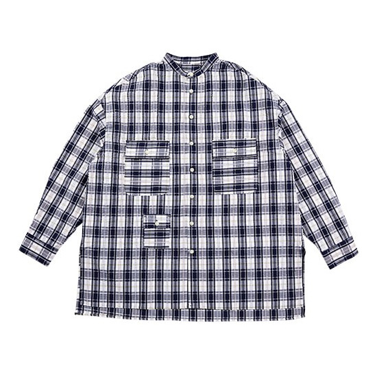 Check Tri Pocket Seersucker Shirt - Blue