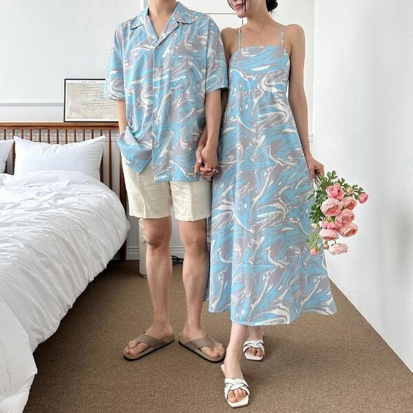 셀러허브(하프클럽) [하프클럽/셀러허브_여성트랜드패션]ONM 여름 커플스냅 룩 반팔 셔츠 민소매 원피스 비치웨어