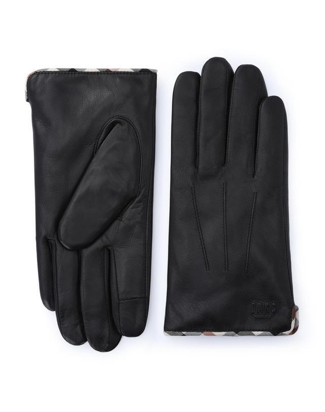 닥스_핸드백 (선물포장) 체크배색 가죽 스마트폰 터치 남성장갑 DCGV1F121BK