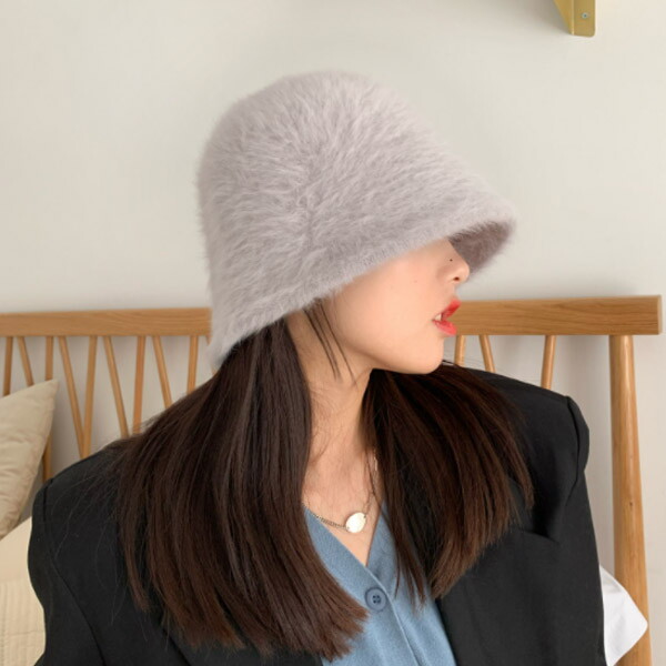 주식회사 위드미코리아 멜로무드 [하프클럽/멜로무드]멜로무드 겨울용 앙고라 버킷햇 벙거지 모자