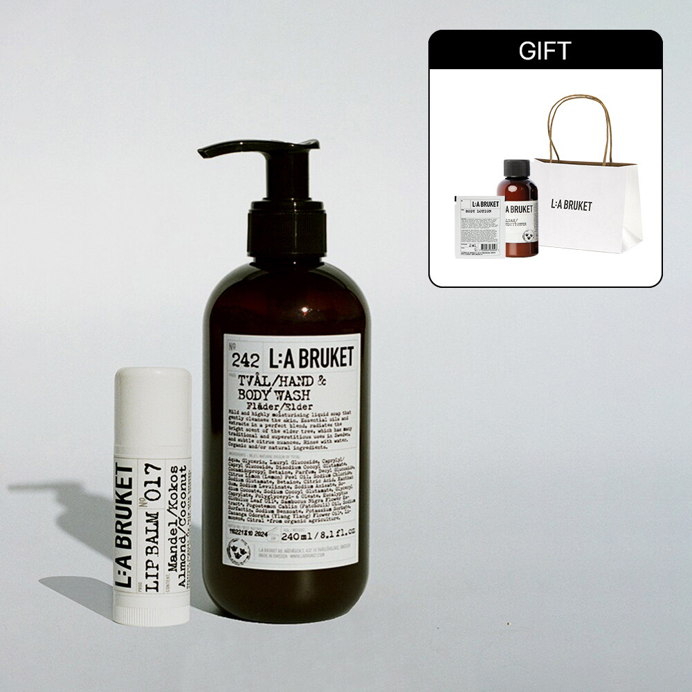 상세참조 라부르켓 립밤  핸드/바디워시 240ml(택1) +쇼핑백 +컨디셔너 55 ml +샤쉐 랜덤 1종