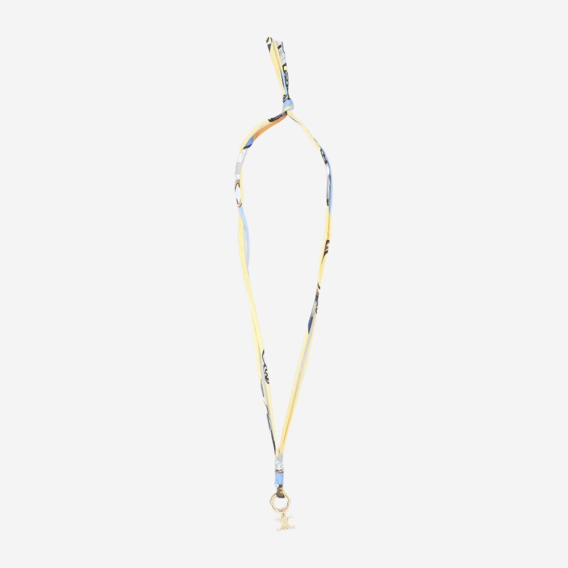 CELINE 셀린느 셀린느 로고 펜던트 실크 코드 목걸이 B10713F57 14ML
