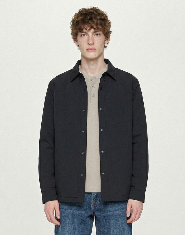 LF 헤지스(신상) [헤지스 남성] [25FW] HZJU5D328BK 시즌오프블랙 경량 스트레치 패딩 셔켓